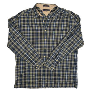 Vintage 2000 Tommy Hilfiger‎ Plaid Button Down Shirt XL Blue/Green